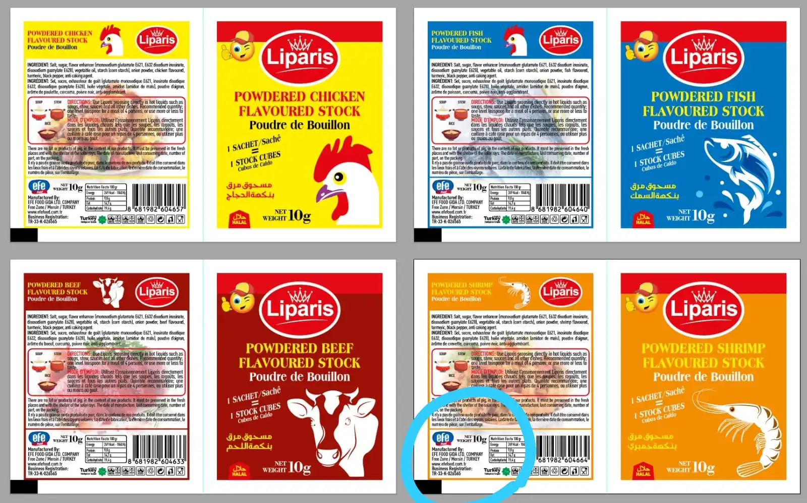 Chicken Bouillon Powder  seasoning stocks for all Purpose cooking 10gr in chain form