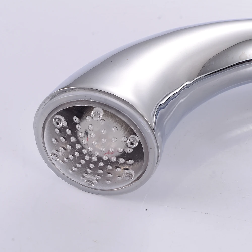 Modern Single Lever LED Deck Mount Brass Bathroom Bath Mixer Tap Standing Bathtub Faucet Set