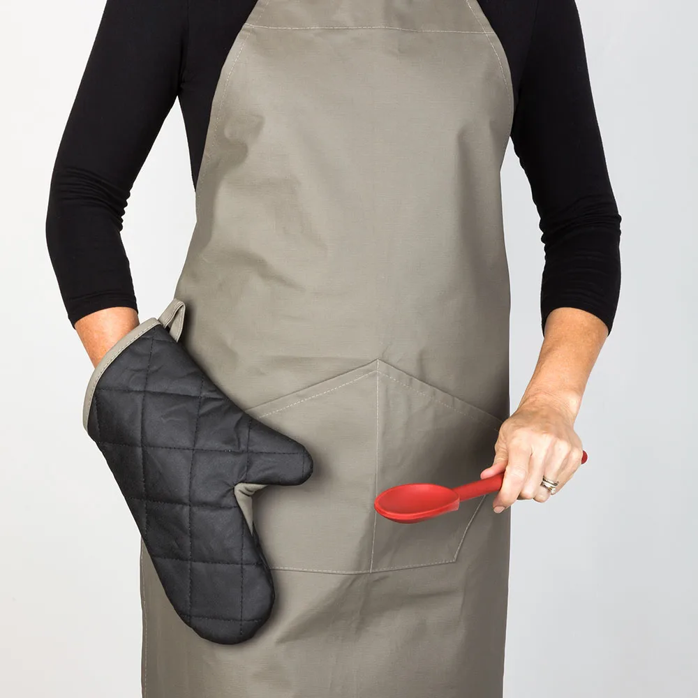 
Gray Cotton Cooking Apron - Flame Retardant - 32