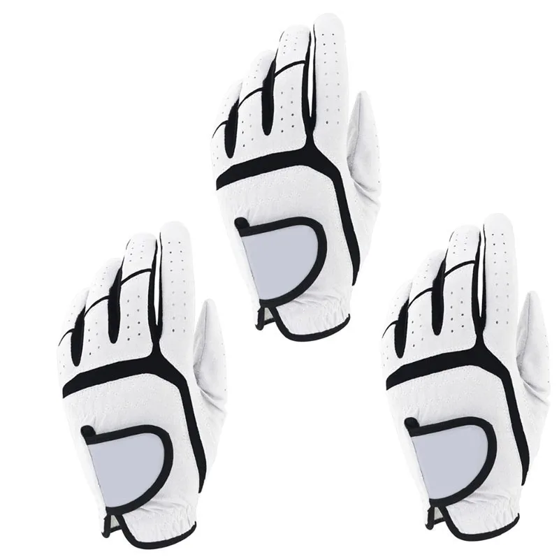Перчатки для гольфа мужские качественные дышащие из искусственной кожи с шариковым маркером левой и правой ручкой любой погоды