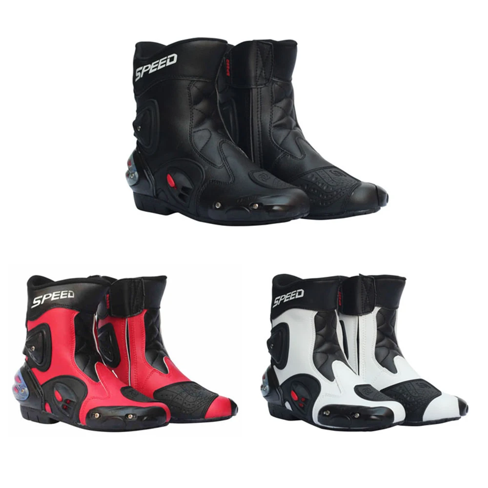 Professional Motorbike Racer Shoes in Black color Long Shoes For Bike Rider Foot Protection Shoes For Adults