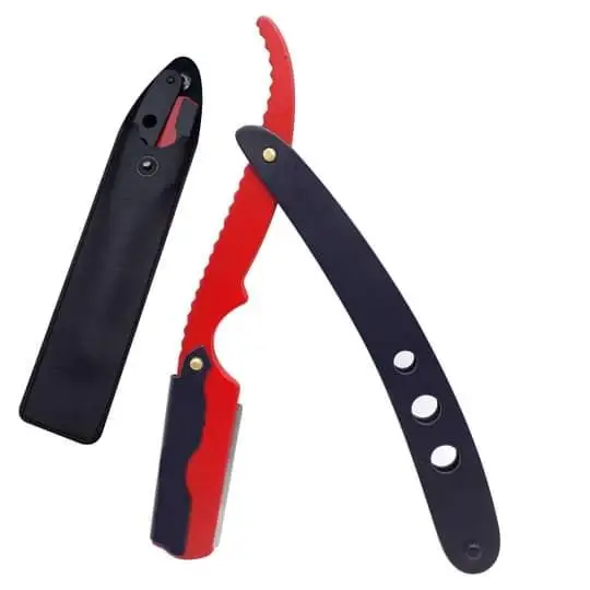 Custom Wholesale black metal cut throat straight razor for barber