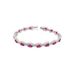 Beautiful Jewellery 18 Karat White Gold, Diamond And Ruby Bracelet