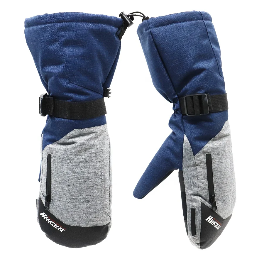 windproof,breathable,warm and flexible leather palm down ski Mitt for man & woman ski gloves