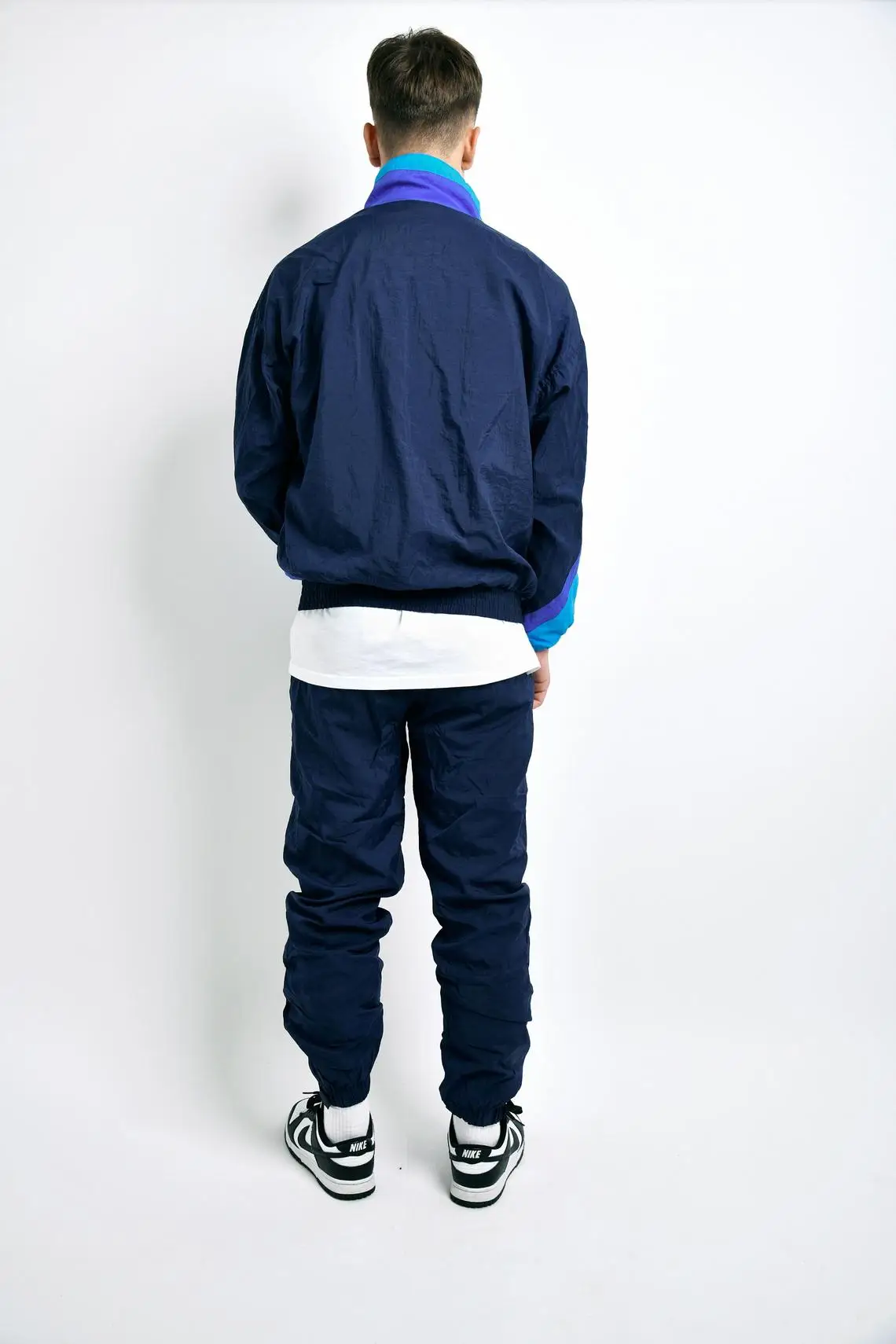 Оптовая продажа; Низкая цена высокое качество контрастных цветов ветровка в винтажном стиле детский спортивный костюм для футбола 90s стиль нейлоновый панель рабочий