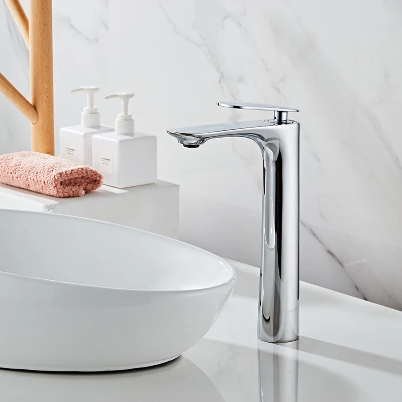 High standard chrome basin mixer faucet cold hot water mixer basin mixers