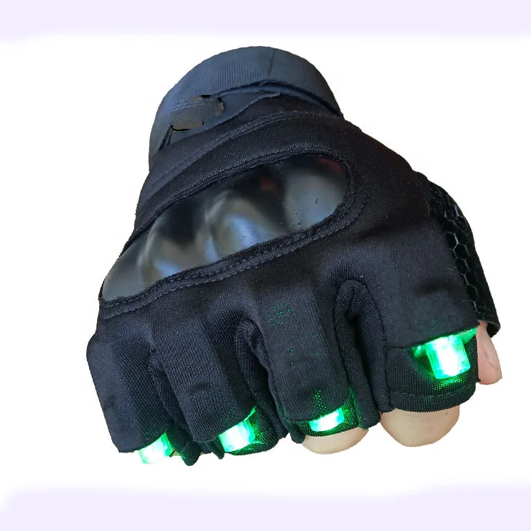 Лидер продаж велосипедные гоночные перчатки со светодиодной подсветкой на полпальца для езды велосипеде
