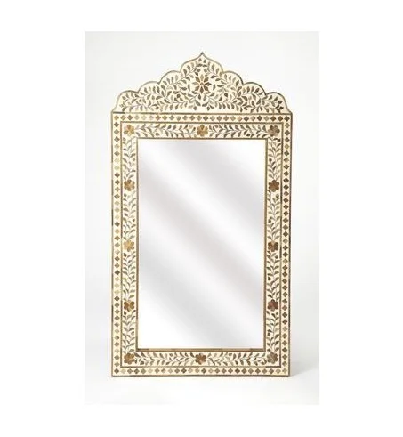 Designer Wall Decorative Bone Inlay Mirror Frame Supplier from India Decorative Wall Mirror Diamond Mirror Green Silver White