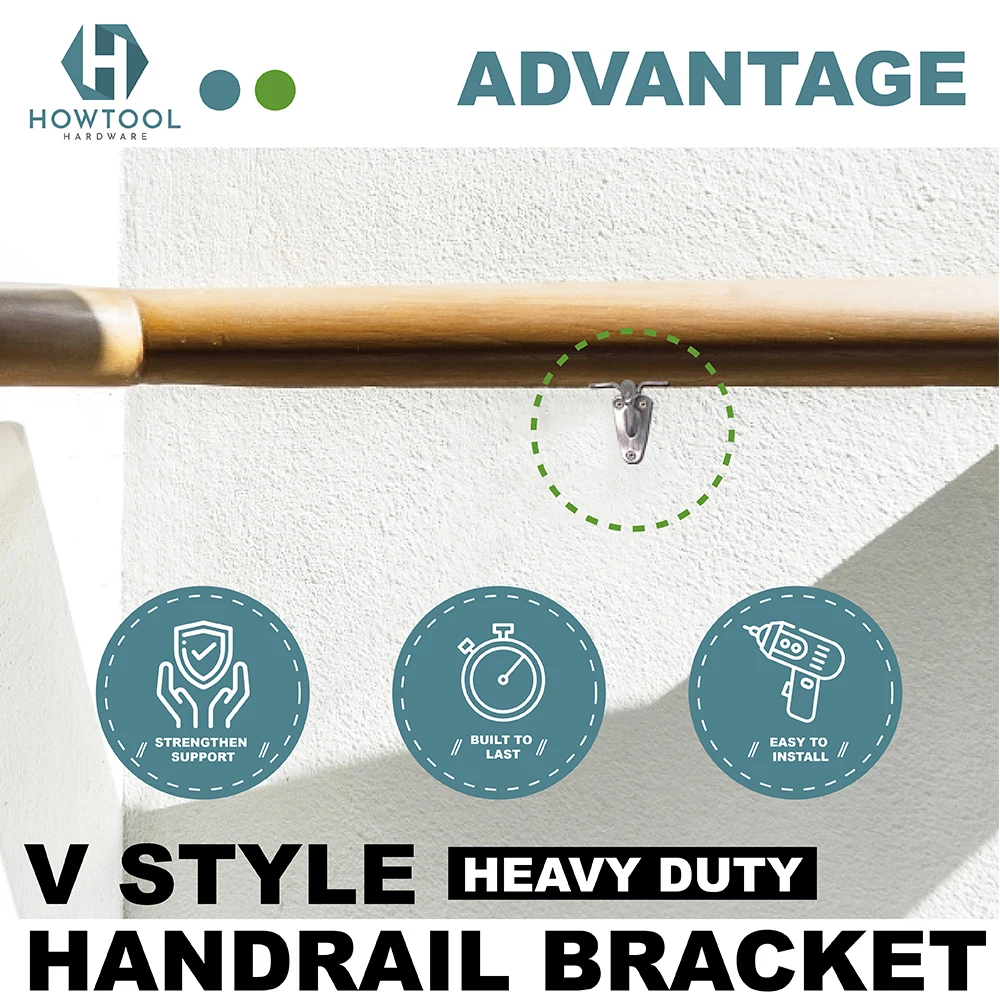 Heavy Duty Solid Stair Handrail Bracket Customize Available L001-PE | HOWTOOL