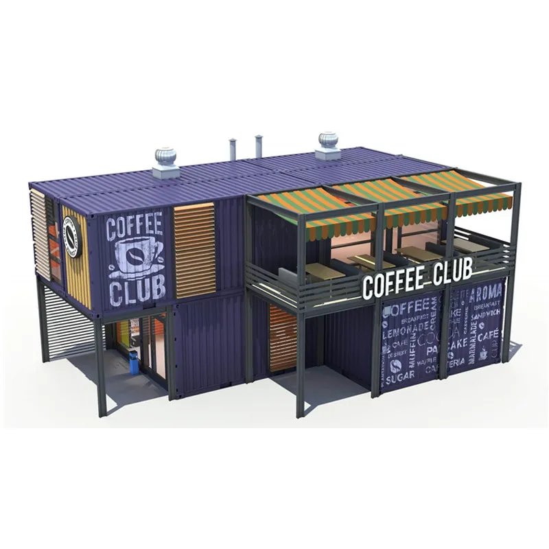 duplex flatpack modular luxury portable 20ft shipping container restaurant 40ft with kitchen prefabricated