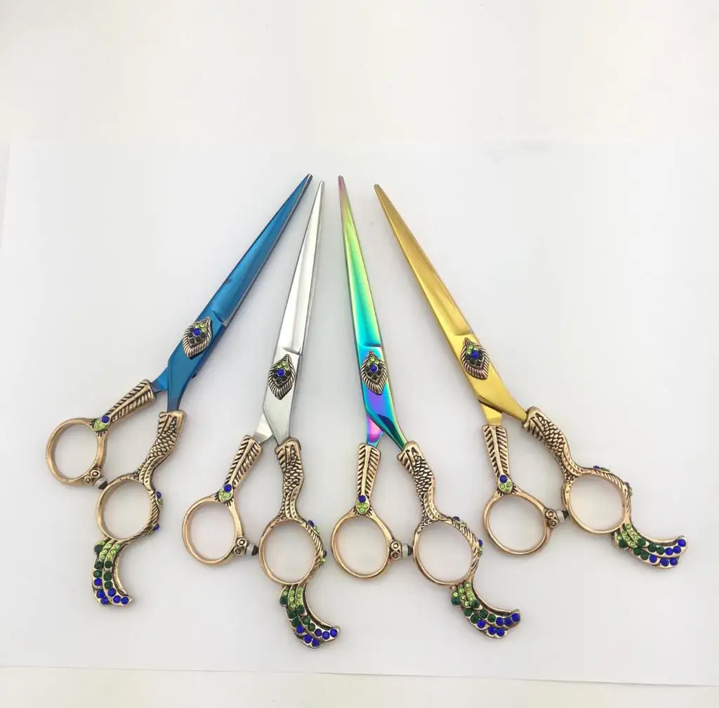 Мужские Простые Модные Парикмахерские ножницы с ручкой дракона стальное острое прямое лезвие для красоты парикмахерский инструмент