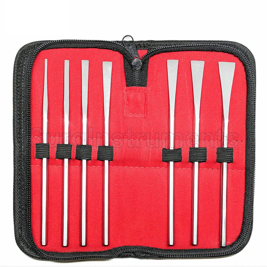
7 Hibbs Osteotome Set Orthopedic Surgical Instruments Silver Leather Pouch Ce PK 3 Years Manual 100 Sets 2 Years Quick Service <span style=
