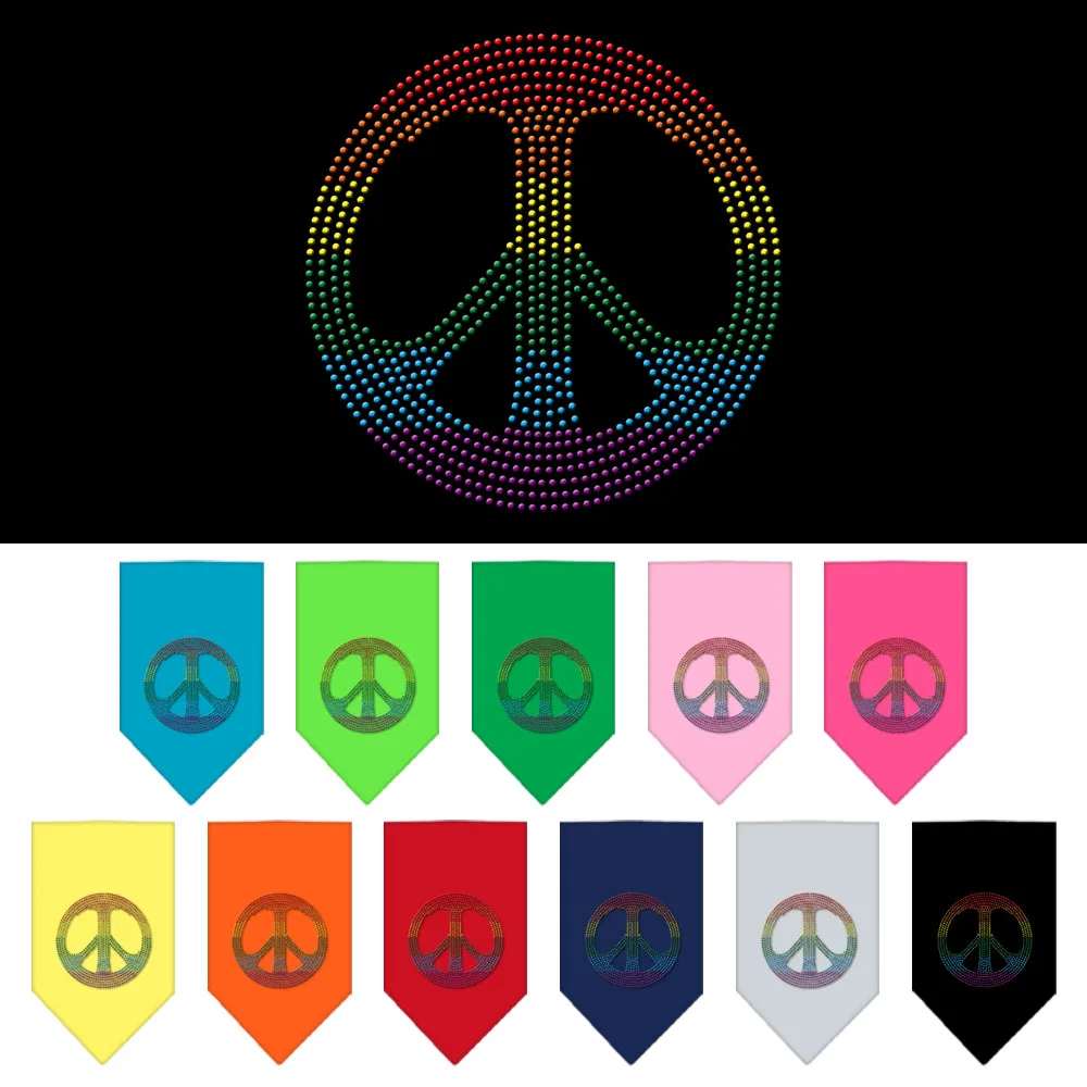 Бандана со стразами и надписью Rainbow Peace