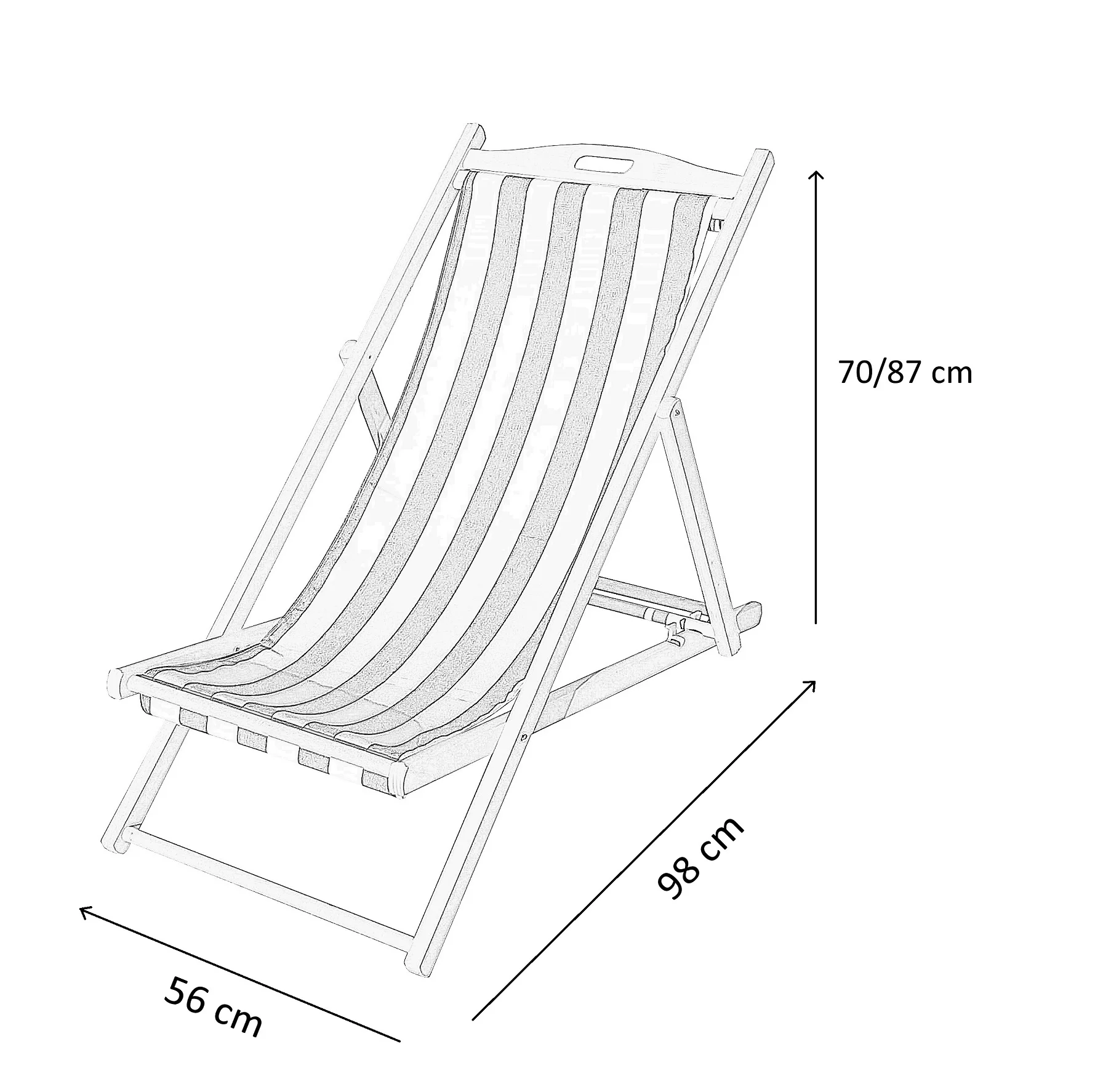 Высококачественный Итальянский складной пляжный стул Бетти Люкс 3 позиции из массива дерева со съемной тканью для сада, пляжа, патио