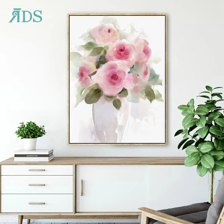 
Wholesale Pink Peony Flower Picture Poster Custom Prints Art Children Bedroom Paintings 