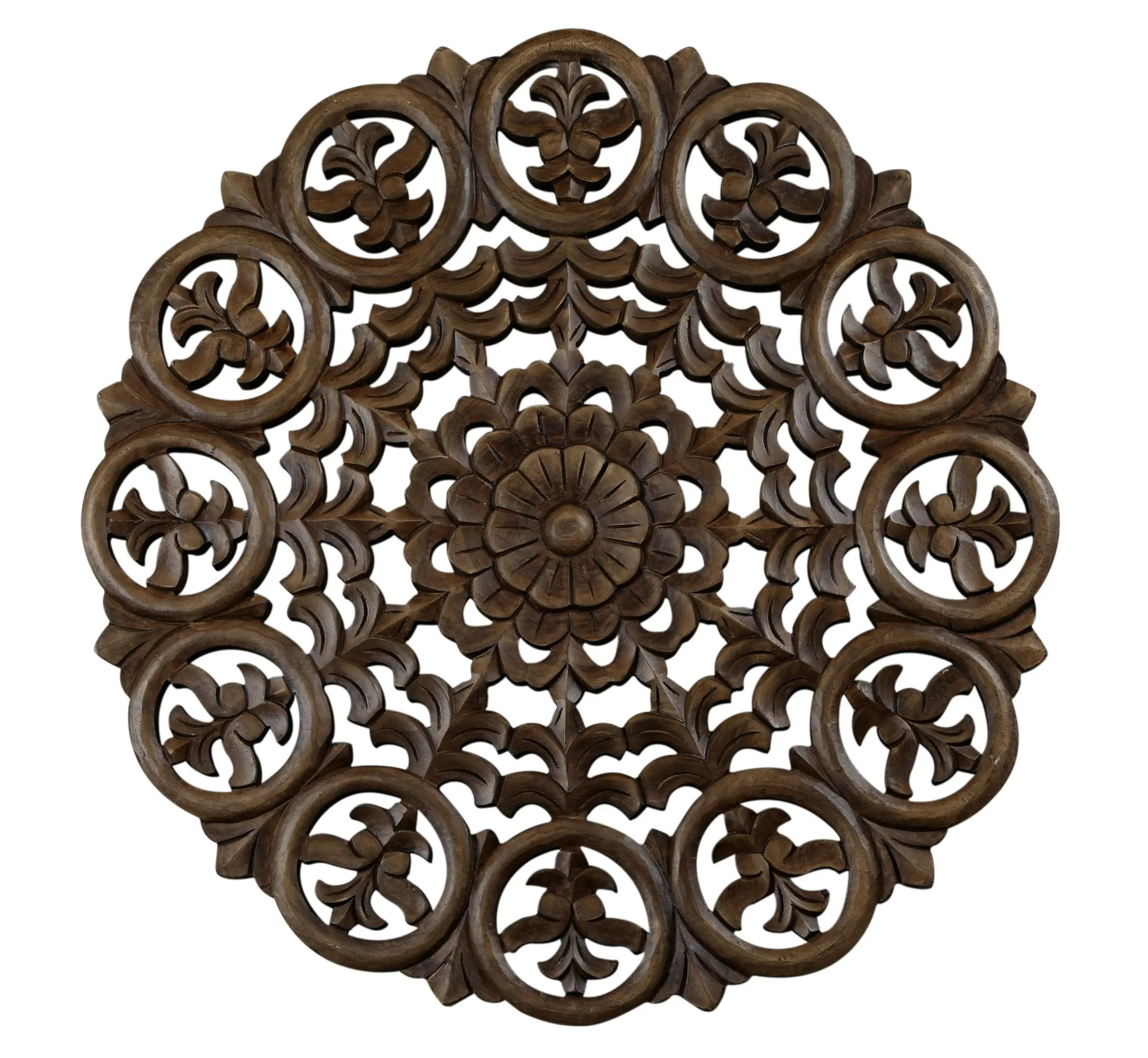 Elegant Detailed Floral Wooden Wall Art Home Decoration