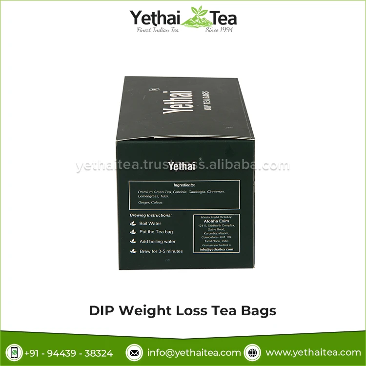 100% Natural & Organic Blended Fresh Weight Loss Slimming DIP Herbal Green Tea Bags at Best Competitive Price