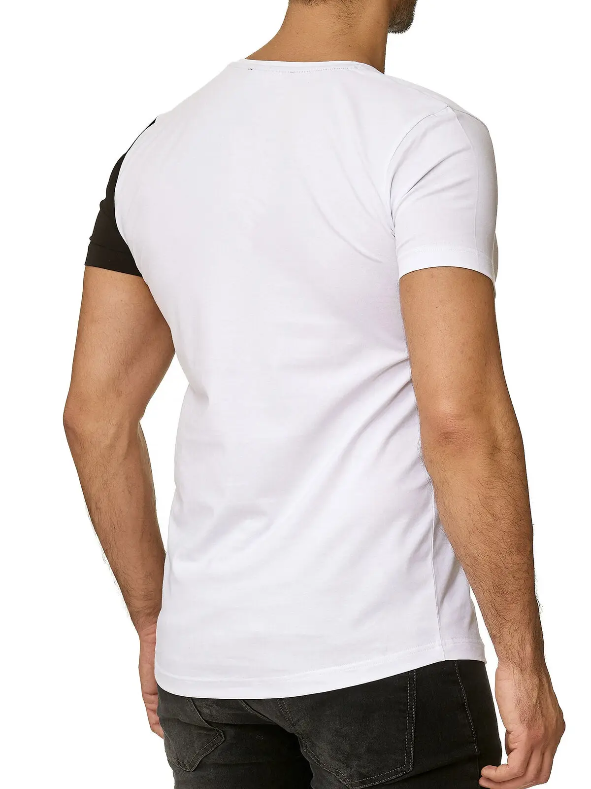 Оригинальный производитель двухцветная хлопковая Футболка Pima с круглым вырезом реглан