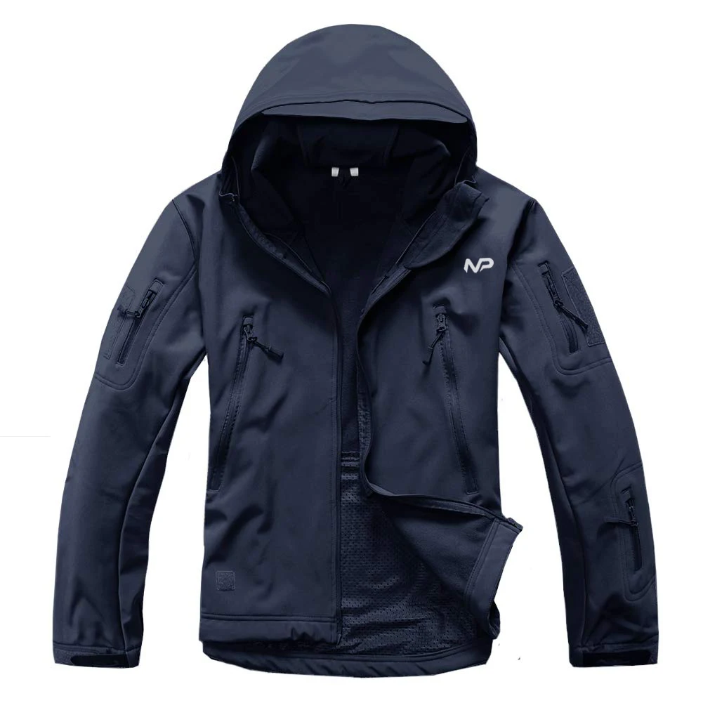 Wholesale custom tactical  Outdoor Waterproof Navy blue  SoftShell Jacket