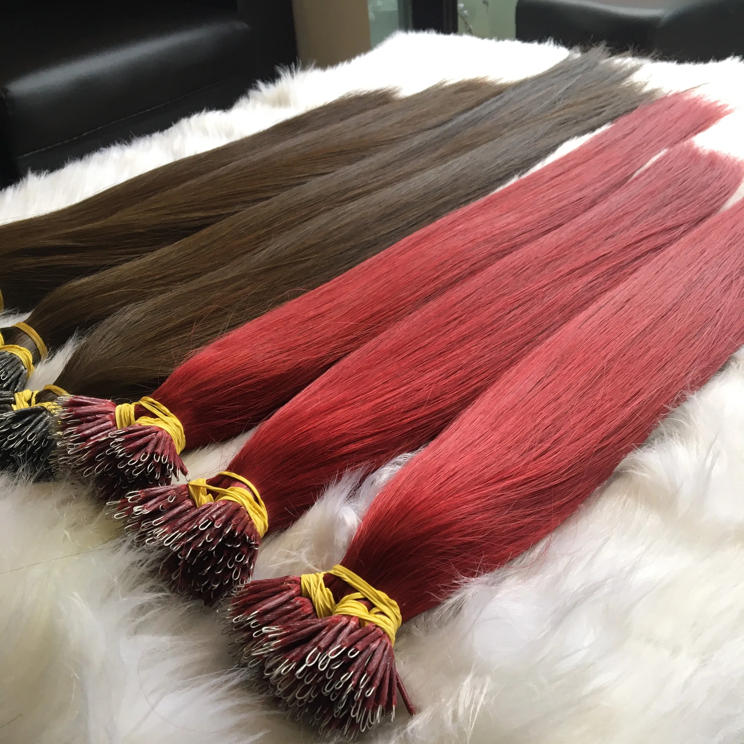 Высококачественные цветные прямые нано-накладные волосы для наращивания класса 12A вьетнамские натуральные