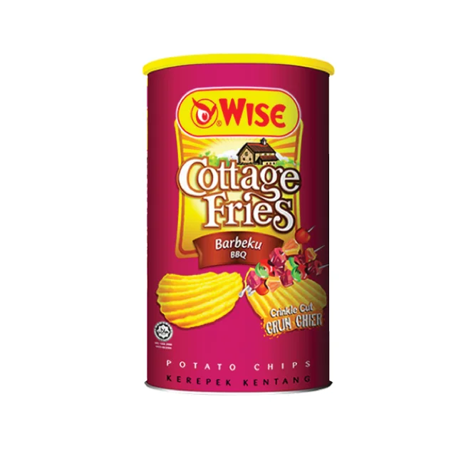 Crispy Crinkle Cut Potato Chips Fries in Barbeque Flavor Fresh Ingredients Made In Malaysia
