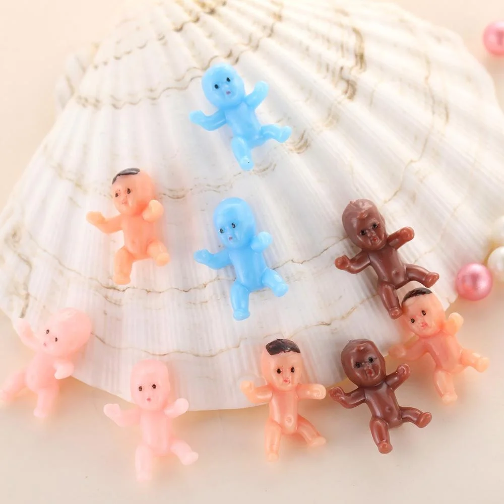 1 inch Mini Plastic Babies Mixture Race Babies Ice Cube Game Baby Shower Bathing Birthday Party Favors