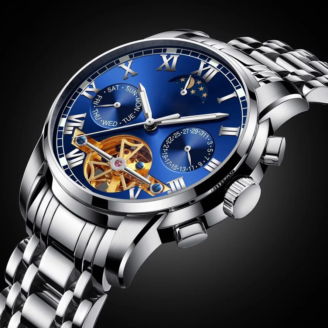 OEM Luxury Fashion Business Waterproof Wrist Watches Men  Stainless Steel Diver Automatic  Watches branded mens wrist watches