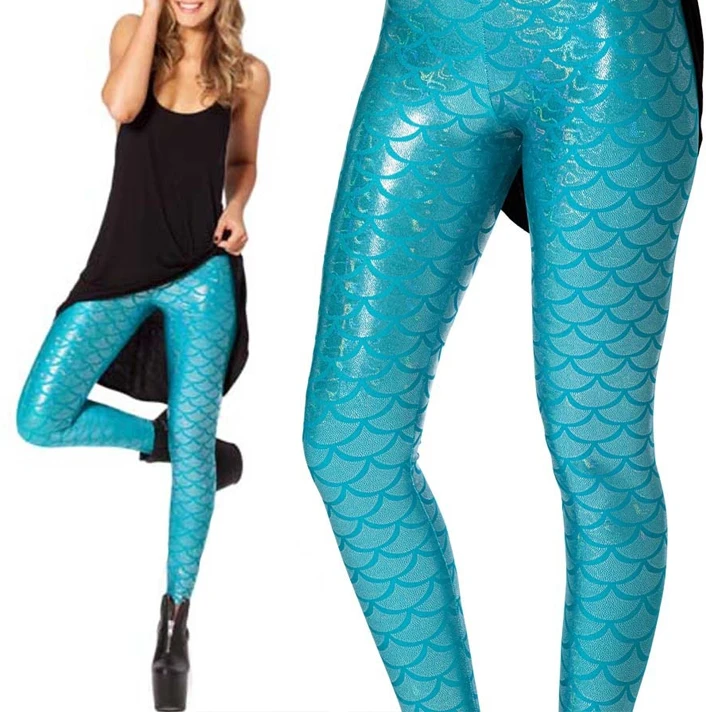 New Top Sale Black Milk Digital Print Women Mermaid Fish Scale Leggings Plus Size S M L XL XXL XXXL Seamless Running Leggings