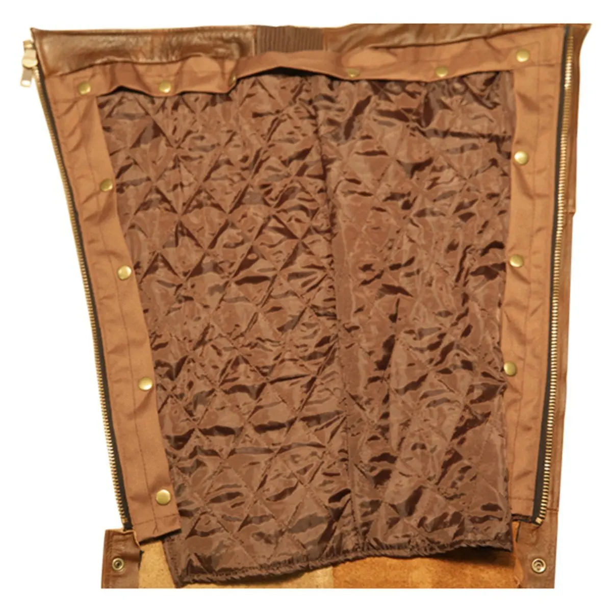 High Quality Genuine Leather Pants Four Pocket Premium Leather Chaps with Removable Liner in Retro Brown