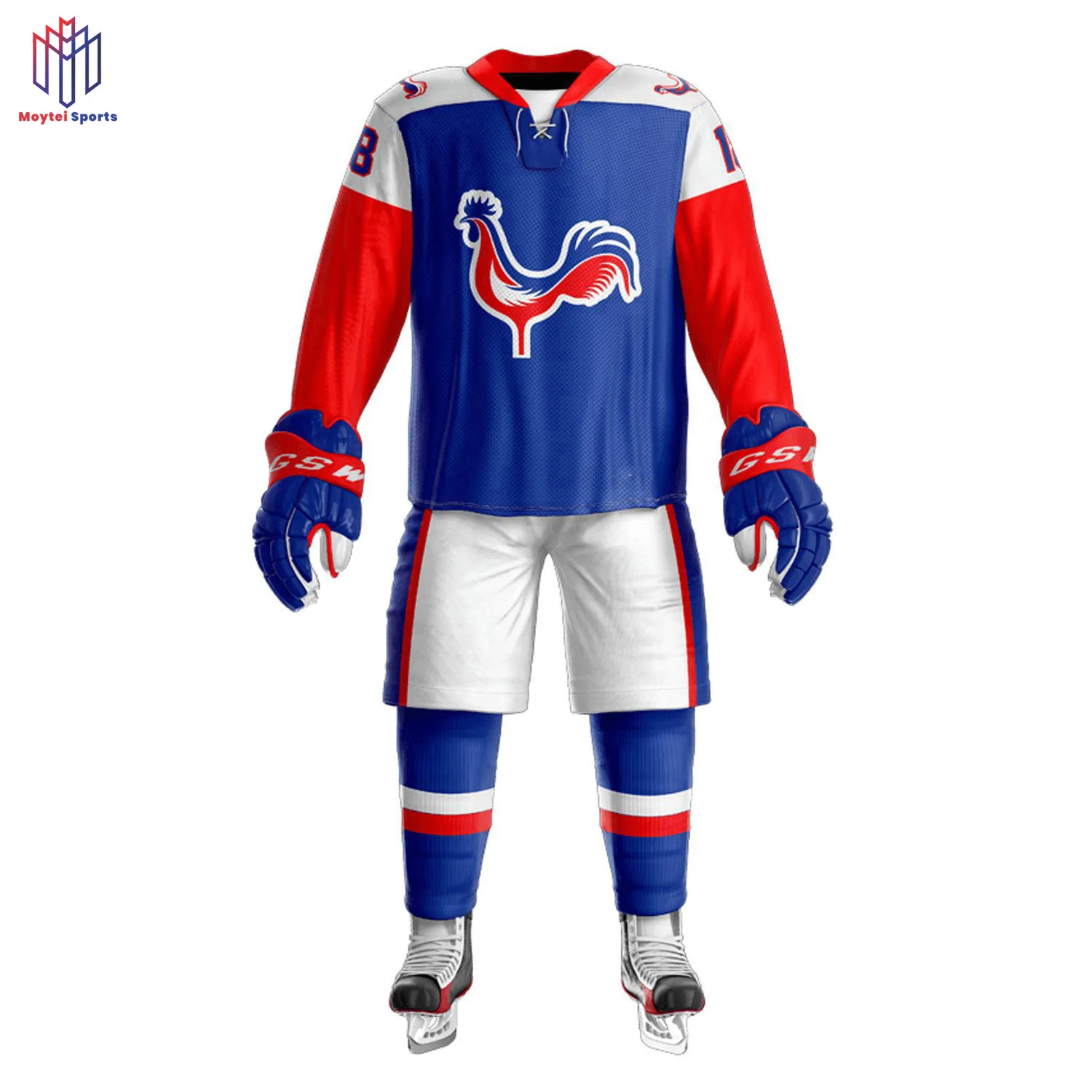 Sublimation embroidery custom team ice hockey jerseys with name and numbers