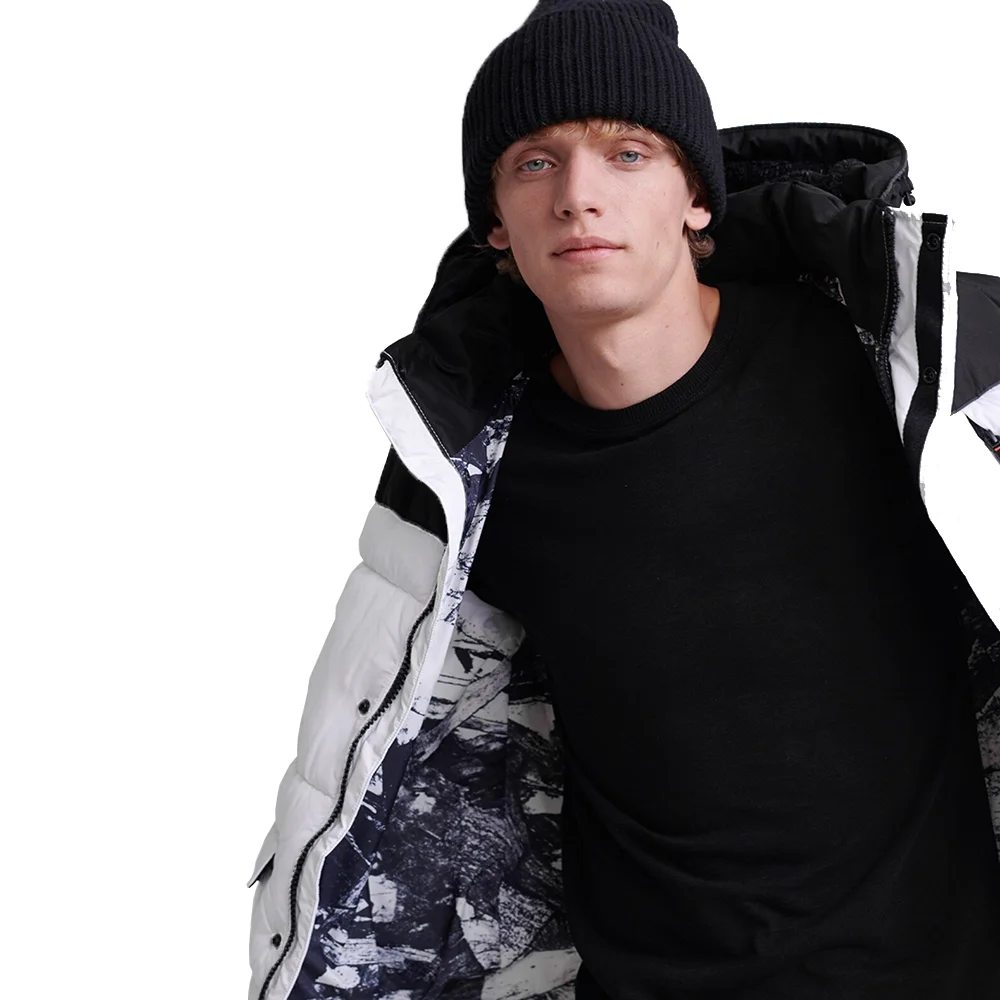 Premium Quality Men Quilted Coat White Color Padded Puffer Jackets