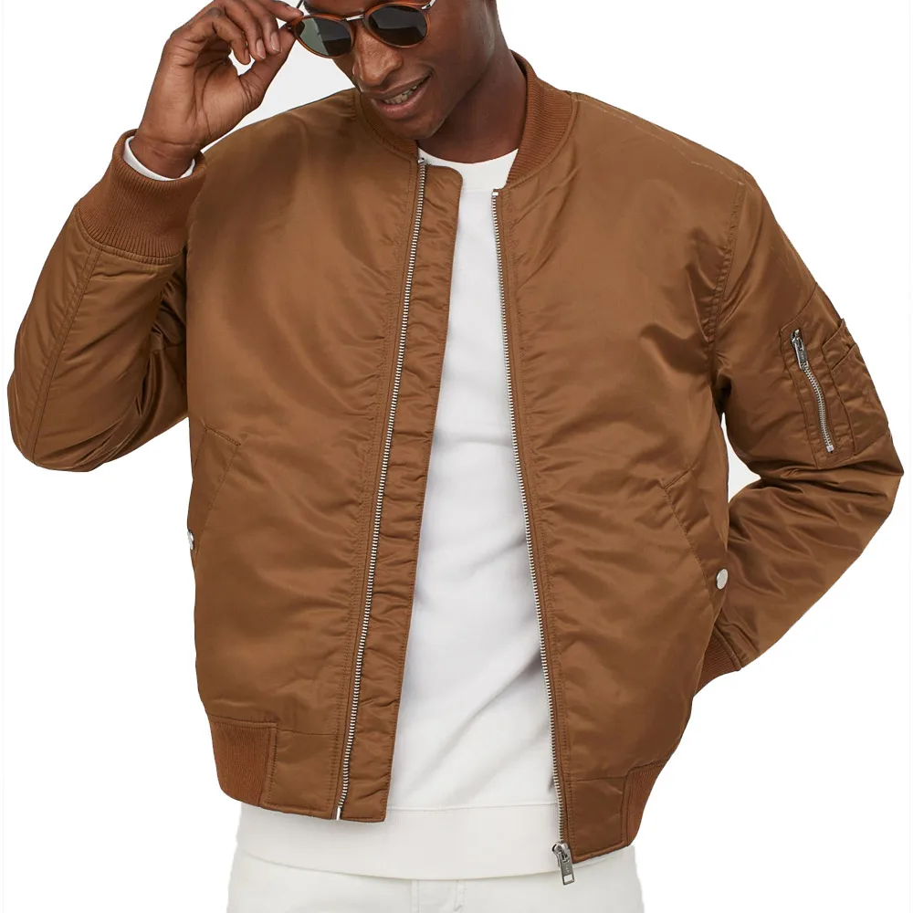 Оптовая продажа индивидуальная нейлоновая стеганая куртка-бомбер мужские зимние куртки-авиаторы больших размеров