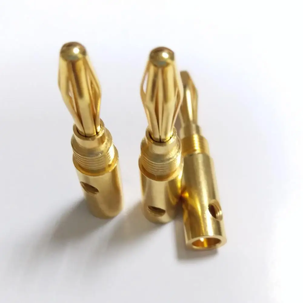 5mm Banana Plug Copper Gold Plated Audio Video Connector Lantern Head Speaker cable connector