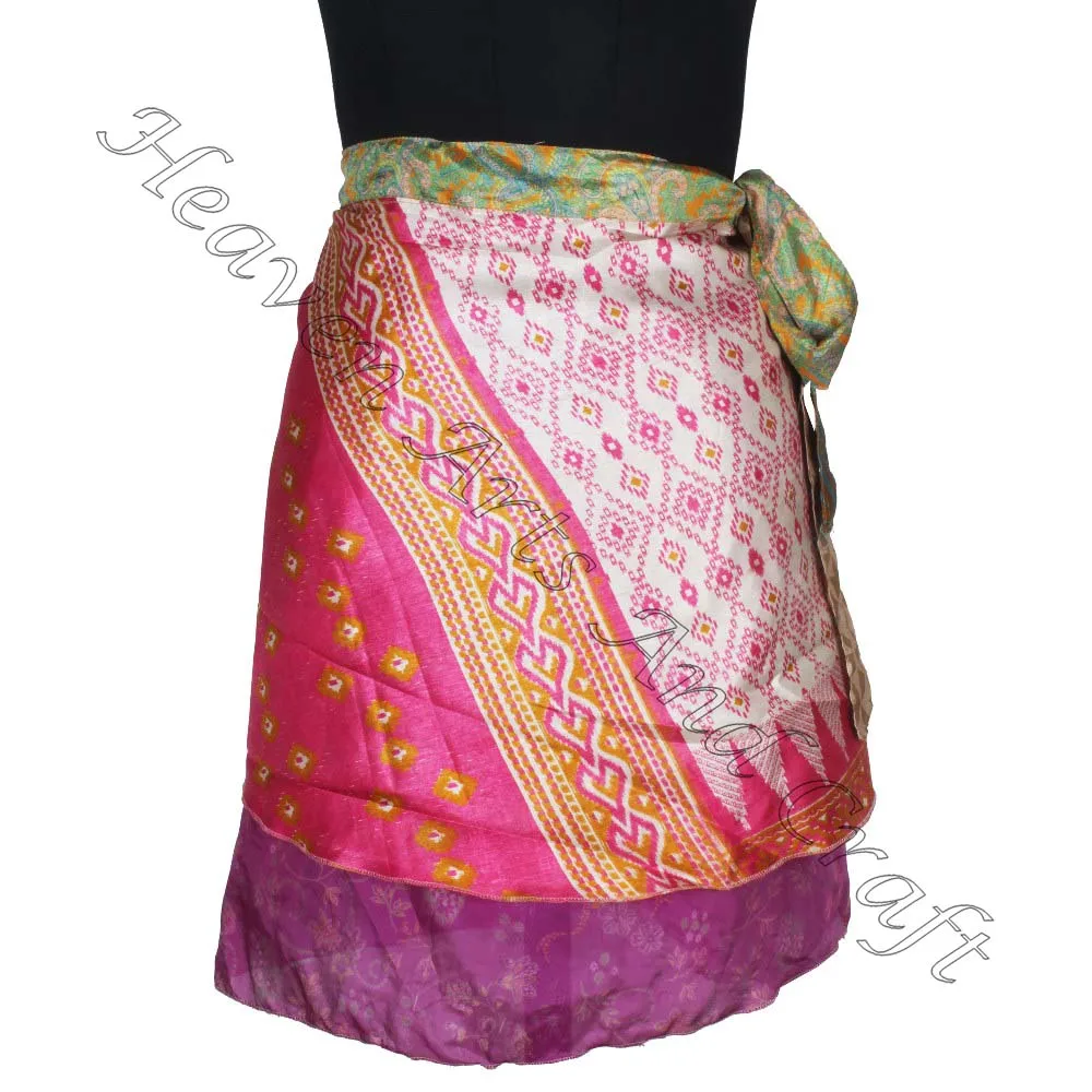 2023 High Fashion Elegant Mini Skirts Beach Wear Mini Skirt SWS357 Gypsy Hippie Boho Indian Retro Paisley Silk Casual Wrap Short