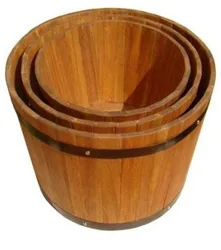 Acacia wood flower pots set of 3 for the garden/ High quality Vietnamese acacia wood fence, easy to assemble