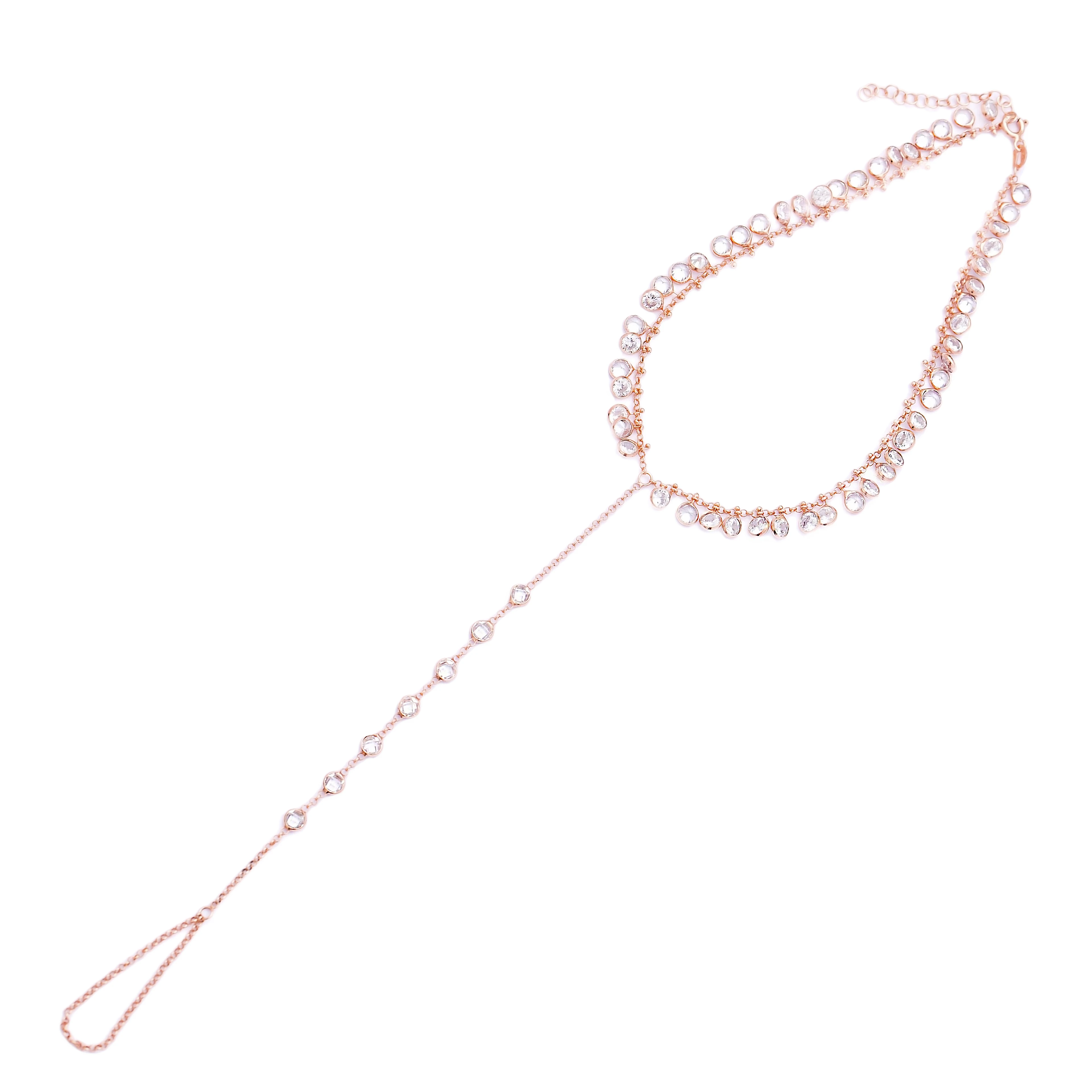 Dainty Shaker Style Zircon Slave Anklet Wholesale Handcrafted 925 Sterling Silver Jewelry