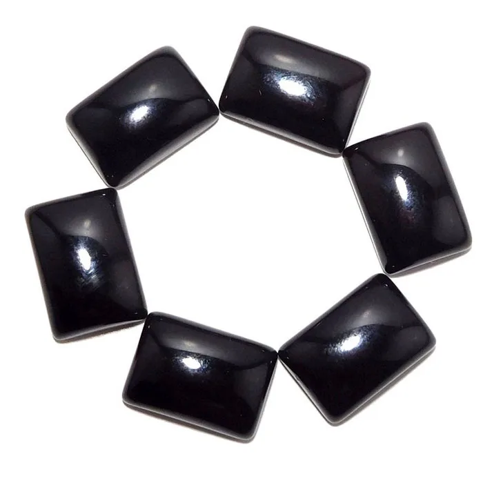 Натуральный черный оникс 15x20 мм восьмиугольник Кабошон Кольца Серьги Ожерелье из драгоценного камня Калиброванные кольца ювелирные изделия День рождения счастливый