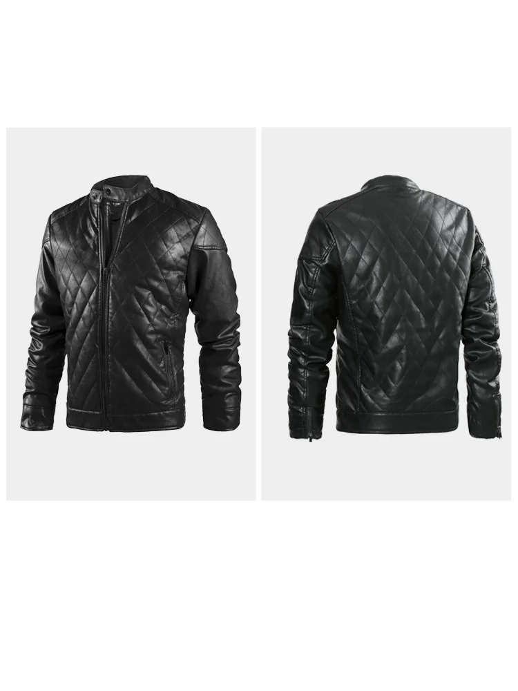 Leather Jacket men Classic Zipper Short Motorcycle Jackets Lady Autumn Soft Leather Basic Coat Black