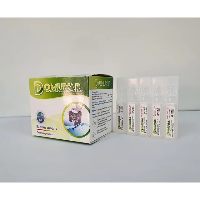 Box of 10 Ampoules Oral Liquid Supplement for Diarrhear human  Best price Sterile BFS technology Bacillus Subtilis Domuvar