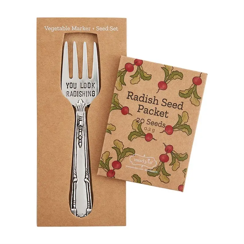 Kraft Paper Vegetable Package Silver Vegan Printed Plant Marker Garden Marker Fork