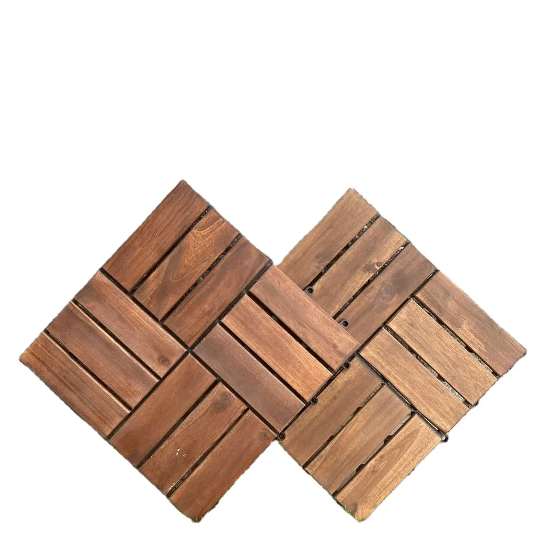Factory Custom Different Size Parkett Wood Flooring Parquet Acacia interlocking wooden decking tiles  Ready To Ship