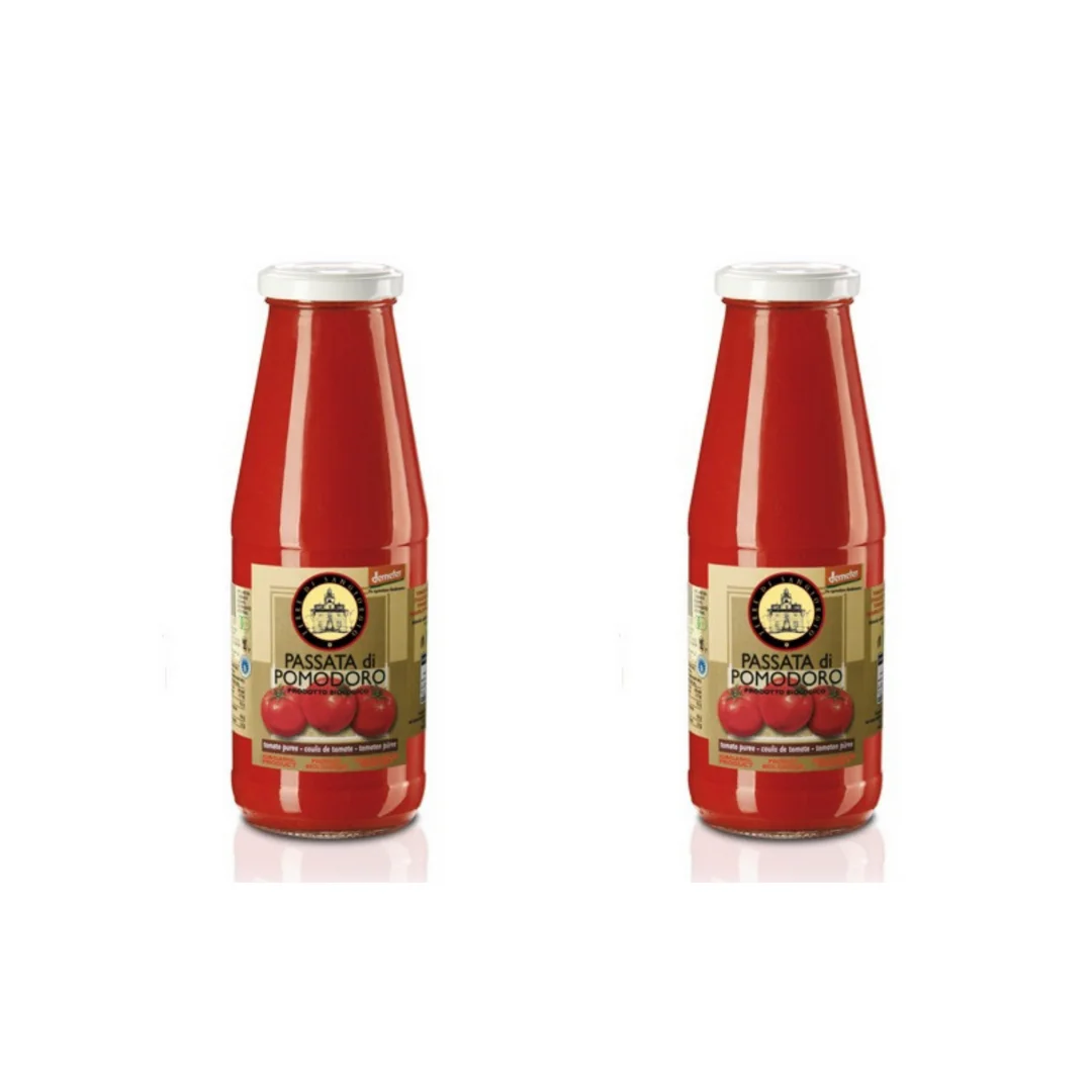 DOUBLE PACK Made in Italy organic tomatoes sauce quality traditional TOMATO PUREE 700gr
