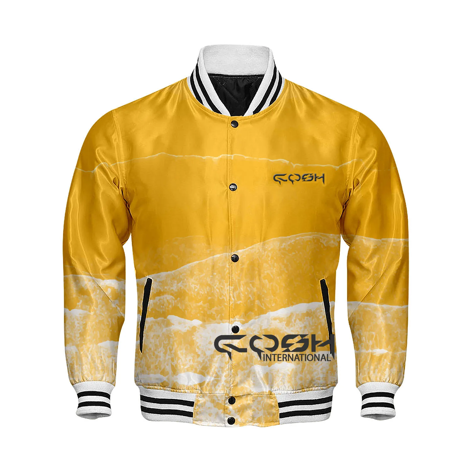 Best Selling Digital Printed Satin Sports And Team Wear Baseball jacket Long Sleeve Windproof Bomber Jacket Vendor From Pakistan