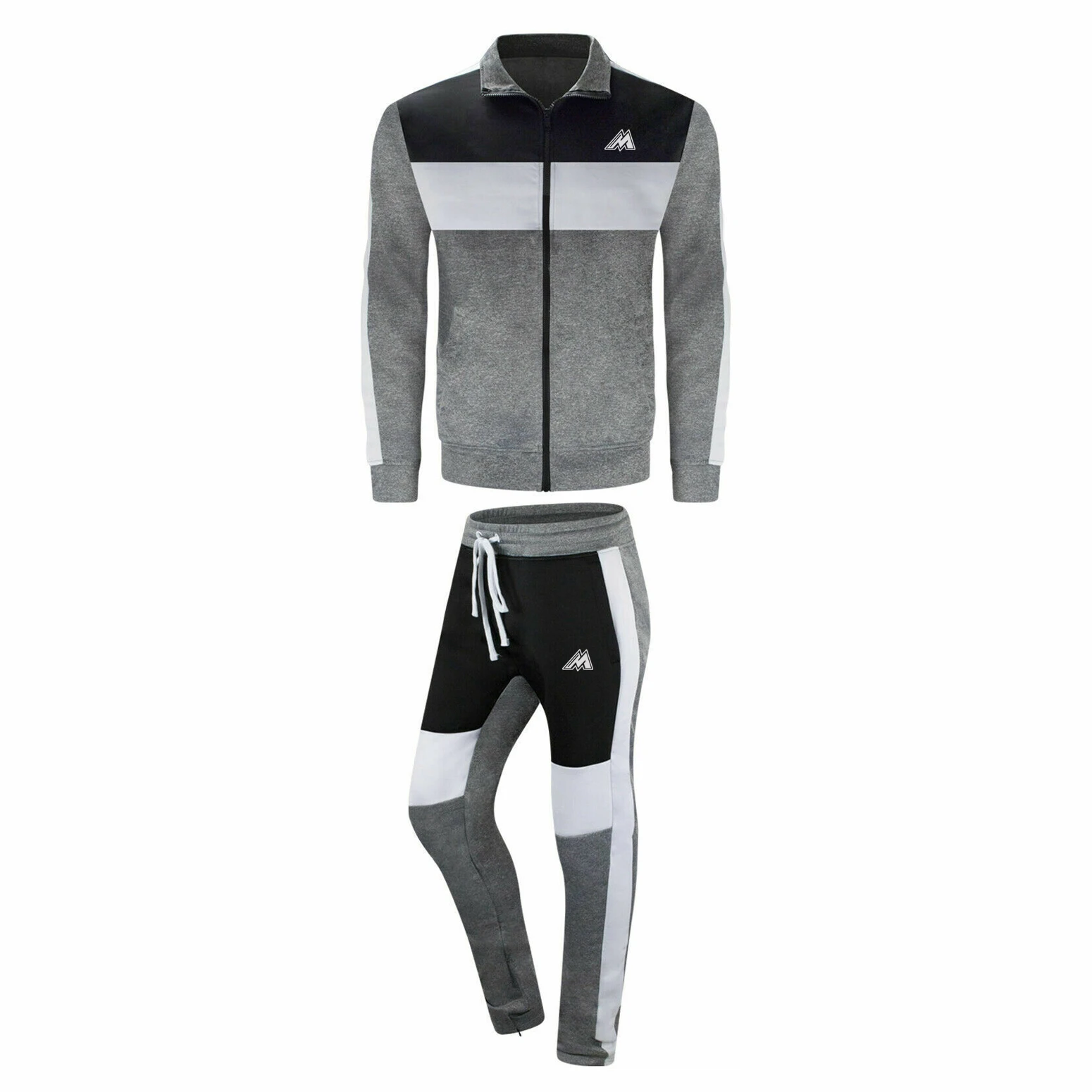 Мужские полиэстер изготовленным на заказ логосом полный комплект спортивной одежды Полуботинки молнии с воротником-стойкой и Jogger встроенные трикотажные костюмы для мужчин женщин тренажерный зал тренировочный костюм