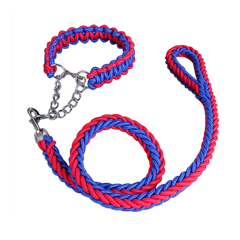 Factory wholesale 17 colors custom logo paracord dog collar and lead