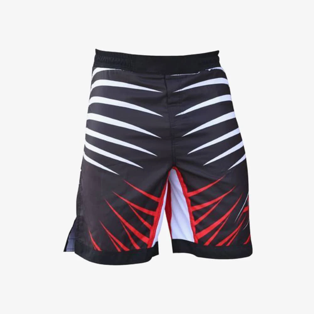 Academy premium spandexfight fabric mens sublimation black fight short custom logo grappling bjj mma shorts