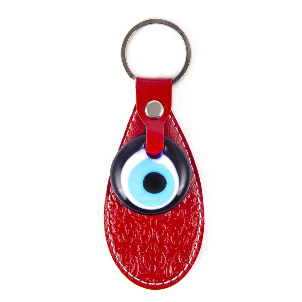 Evil Eye Beaded Imitation Leather Key Chain From Turkey