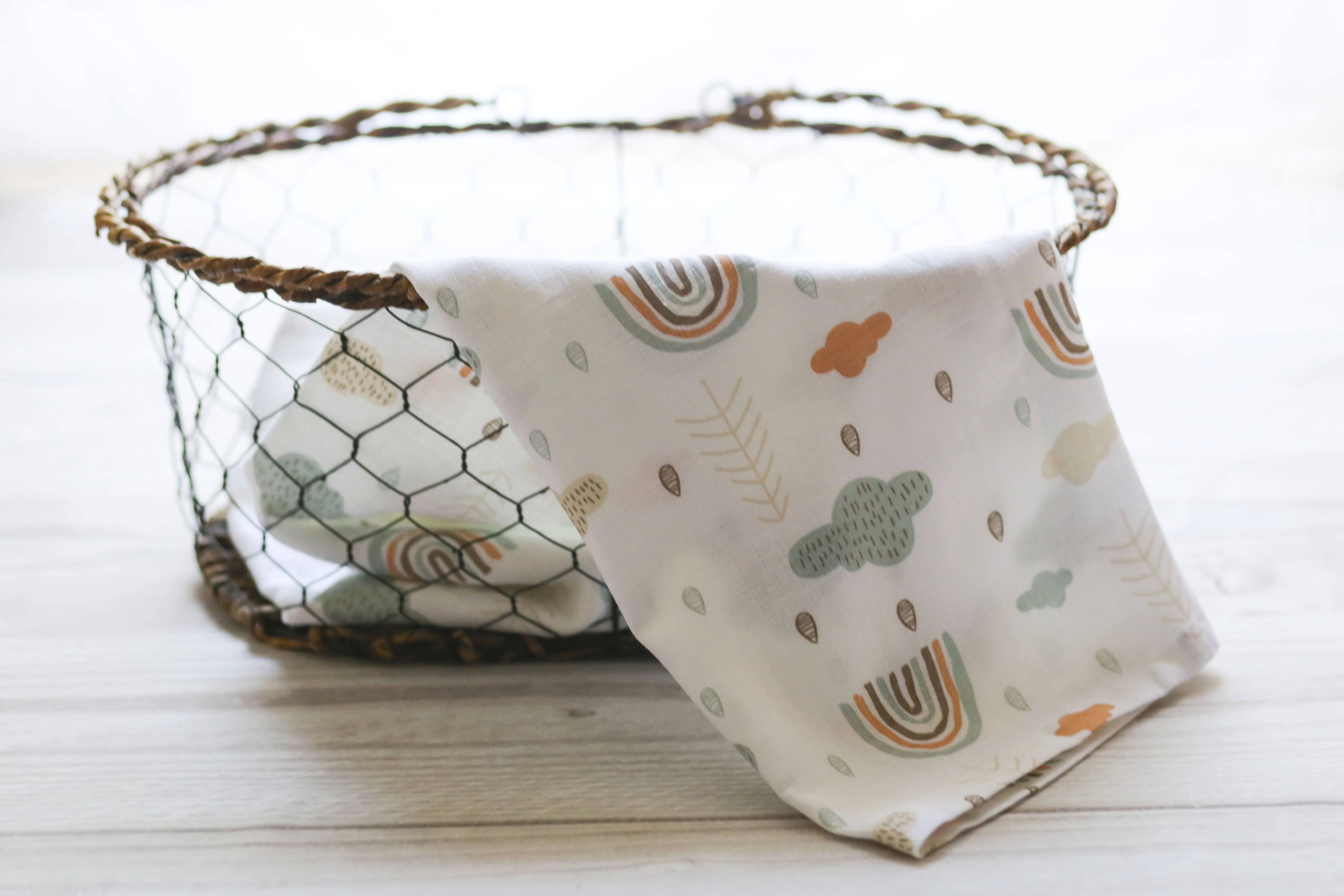 Eco friendly baby muslin fabric custom design digital print