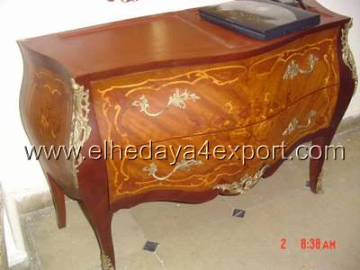 
French style painted commode with ormolu - antique bombe commode 