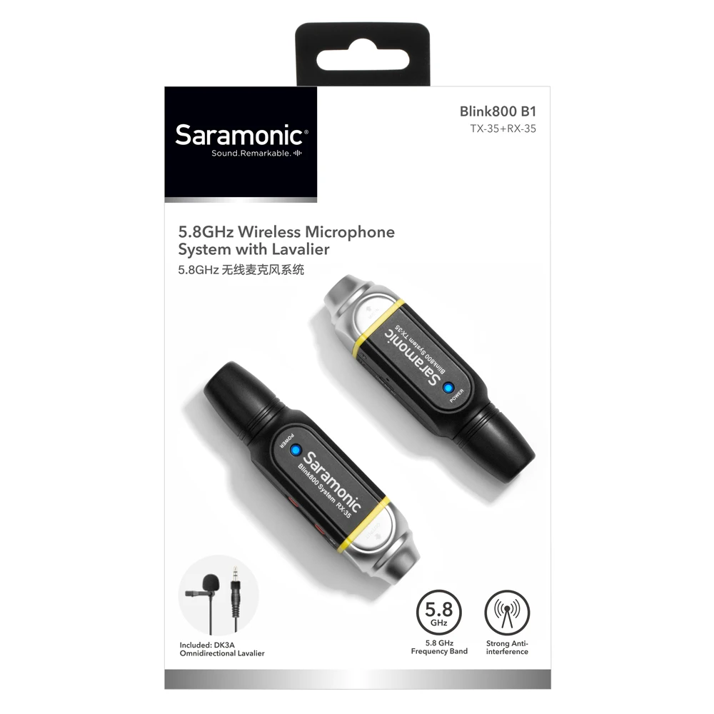 Saramonic Blink 800B1 TX-35 & RX35 5.8GHz Wireless Lavalier System w/ Camera-Mountable Receiver